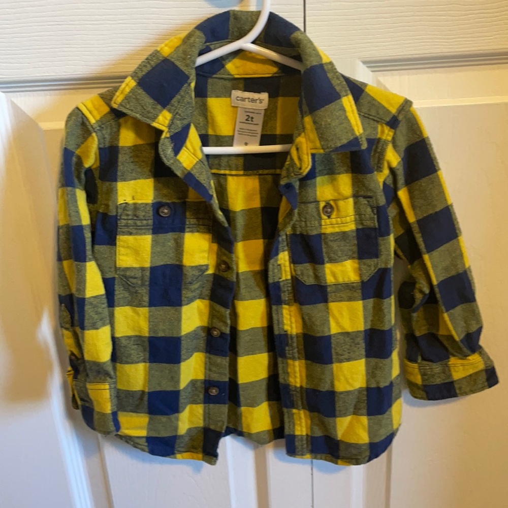 Carter’s yellow and blue flannel shirt